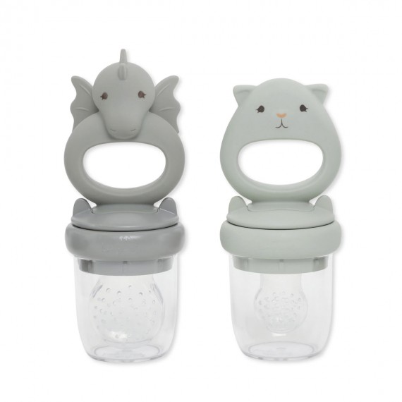 Konges Slojd - Lot de 2 Fruit feeding pacifier Dragon whale