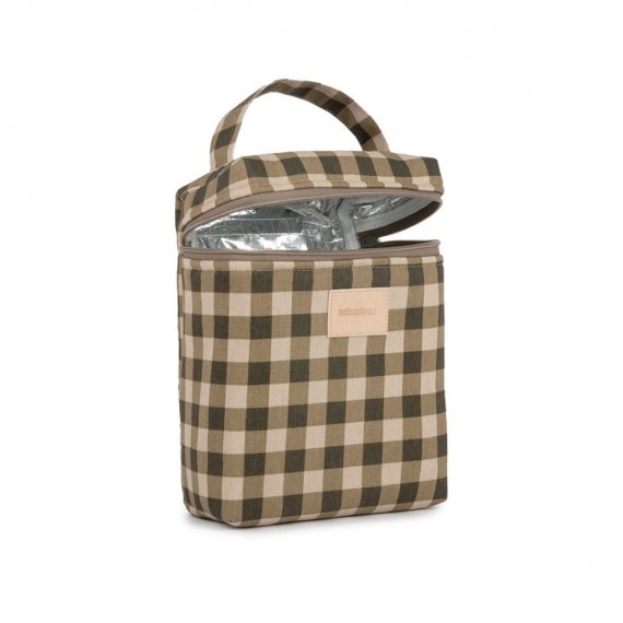 Nobodinoz - Sac isotherme pour biberon et déjeuner Hyde Park - Green Checks