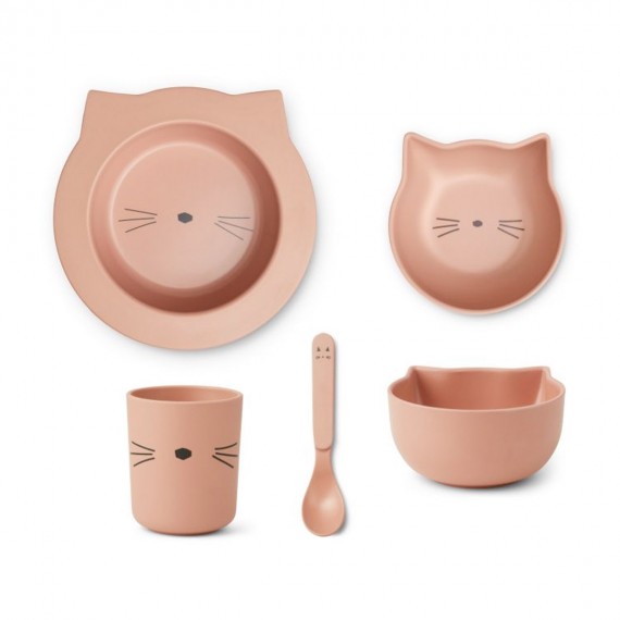 Liewood - Coffret repas bébé Joana Cat blush