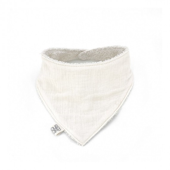 BabyShower - Bavoir bandana ivory powder