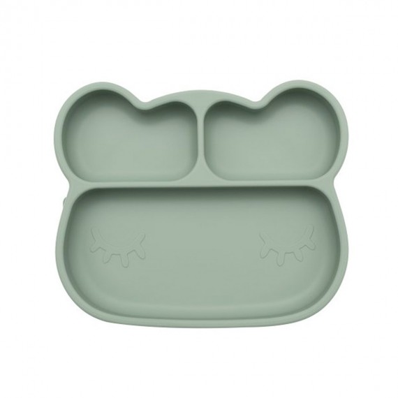 We Might Be Tiny - Assiette à compartiments avec ventouse en silicone "Ours sauge"