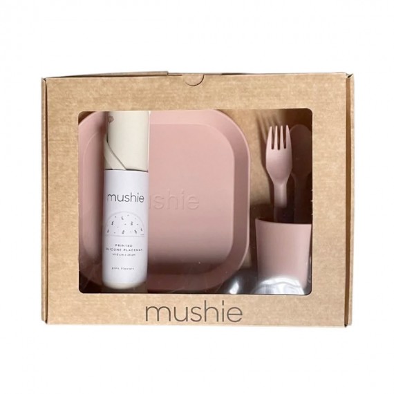 Mushie - Coffret repas giftbox dinnerware square blush