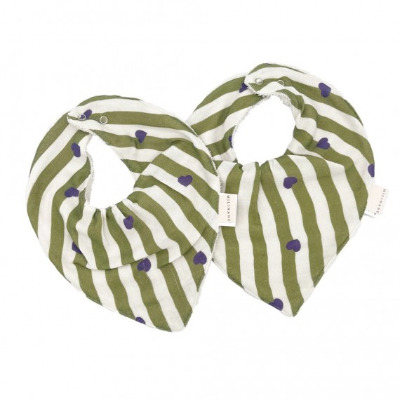 Milinane - Lot de 2 bavoirs bandanas Stripe&love - MAËL