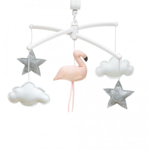 Pouce et Lina - Mobile Flamant Rose rose