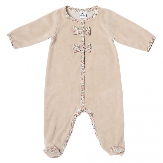 BB&Co - Dors-bien hiver en velours beige et nœuds liberty- Afternoon Tea