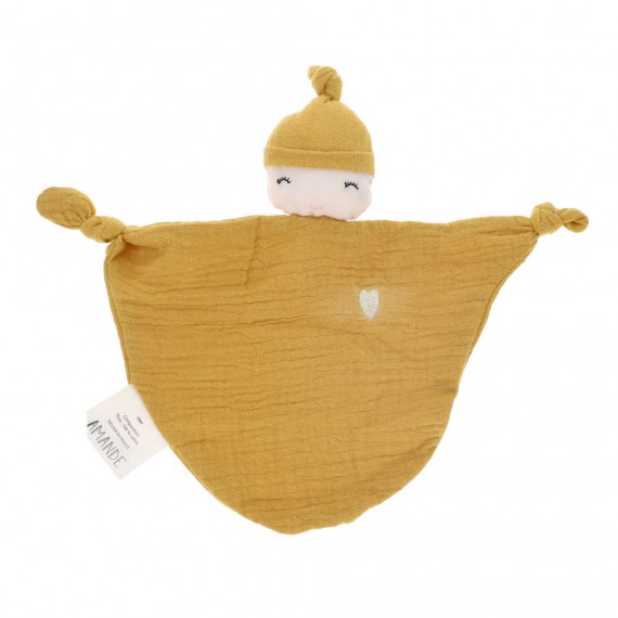 Amande - Doudou plat lutin moutarde