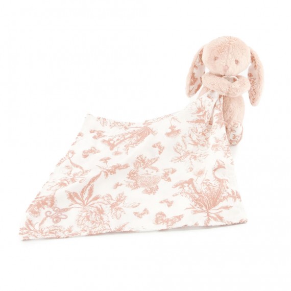 Tartine et Chocolat - Doudou Augustin le lapin imprimé Toile de Jouy rose