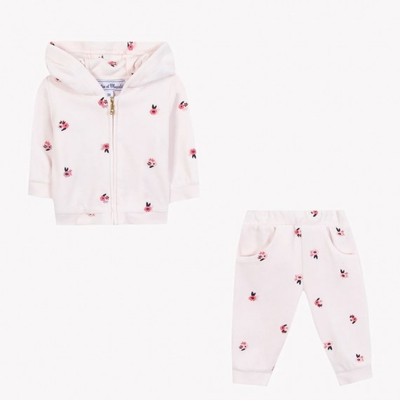 Tartine et Chocolat - Ensemble jogging Rose pâle velours