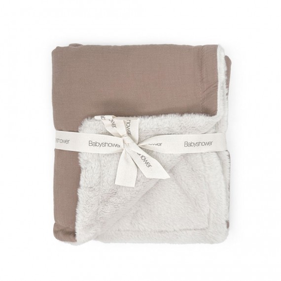 BabyShower - Couverture polaire maron glacé XL