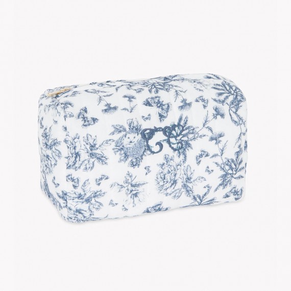 Tartine et Chocolat - Trousse de toilette Imprimé inspiration toile de jouy bleu