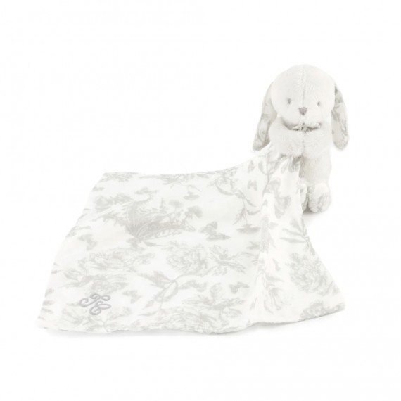 Tartine et Chocolat - Doudou Augustin le lapin imprimé Toile de Jouy gris