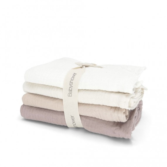 BabyShower - Set 4 mini-langes little colors Nude