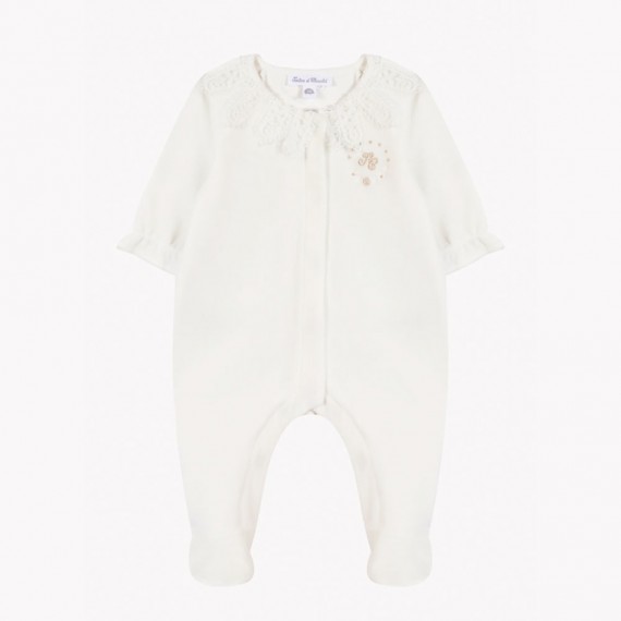 Tartine et Chocolat - Dors bien blanc - Ecru col velours dentelle