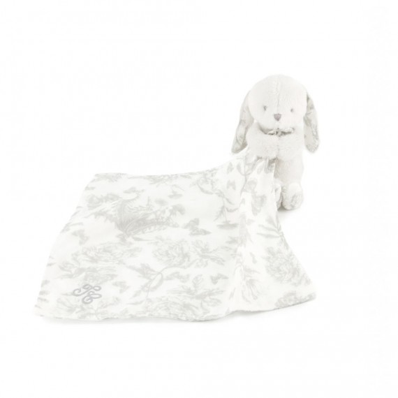 Tartine et Chocolat - Augustin, le lapin - Doudou imprimé inspiration Toile de Jouy gris