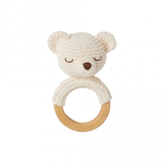 Patti oslo - Anneau crochet  Polar Bear Teething Ring - cream