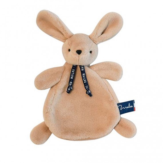 Mailou - Doudou plat Lapin beige Dorlotin 22 cm