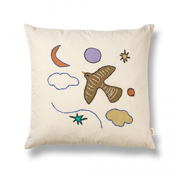 Ferm Living - Coussin Naïve bird