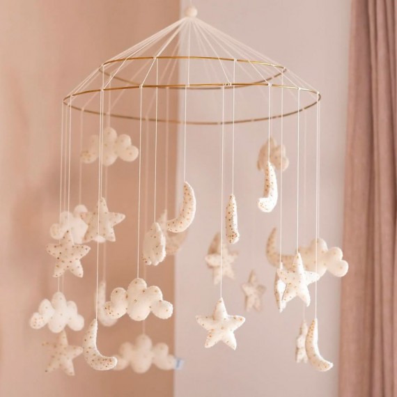 Gamcha - Mobile ciel nocture blanc