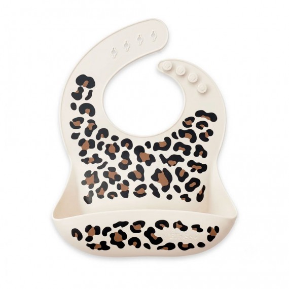 Elhee - Bavoir silicone avec récupérateur léopard - Graouu