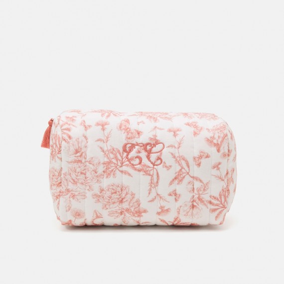 Tartine et Chocolat - Trousse de toilette - Toile de jouy pêche