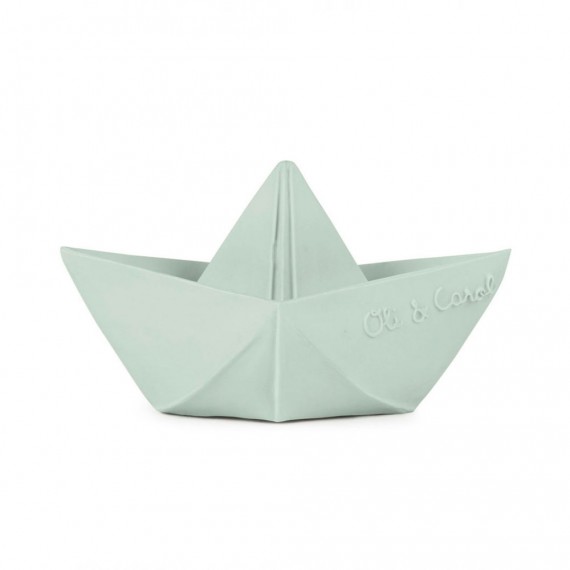 Oli & Carol - Jouet de bain bateau origami latex d'hévéa mint