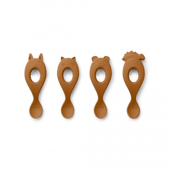 Liewood - Set de 4 cuillères Liva en silicone Moutarde