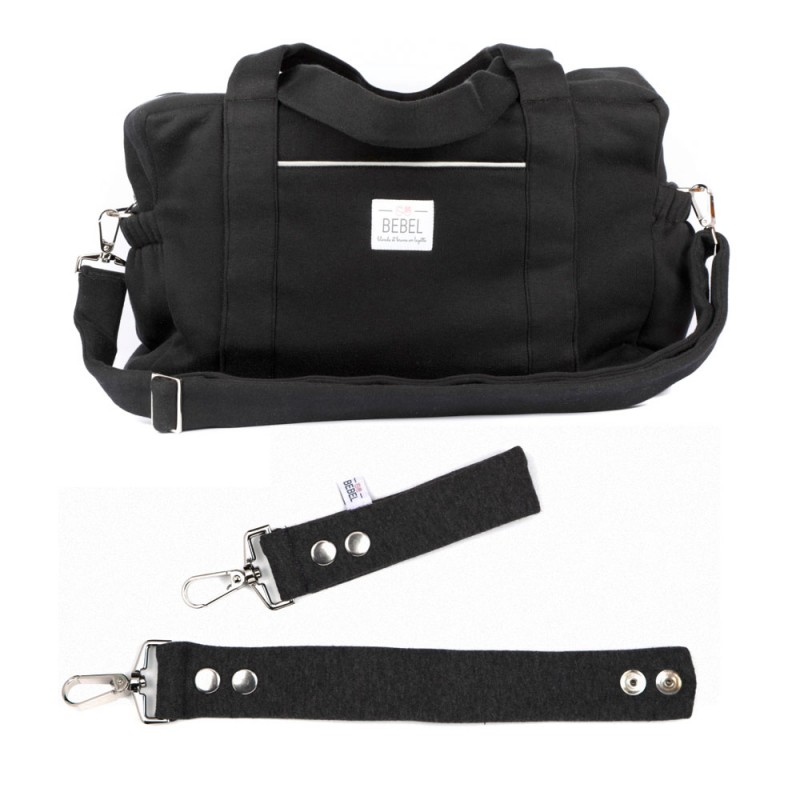 Bebel - Pack Sac à langer Jersey 24H noir + attaches Poussette - New  Jersey noir