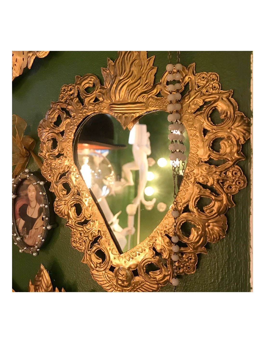 * Miroir mural coeur chère miroir valentin Baroque Or Amour Cadeau Neuf ** 12 