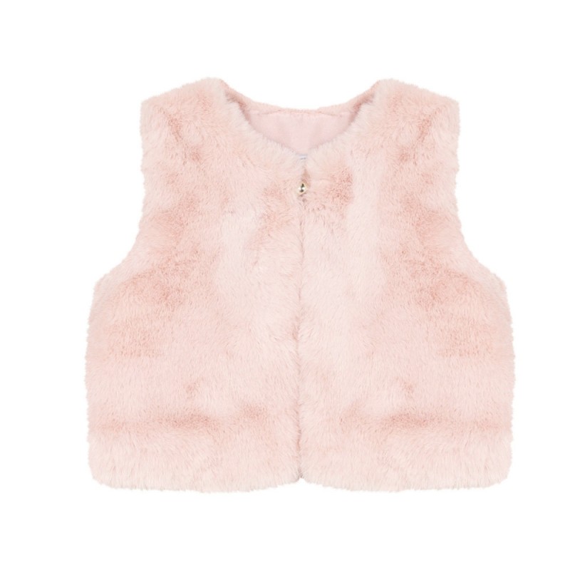 gilet fourrure rose sans manche