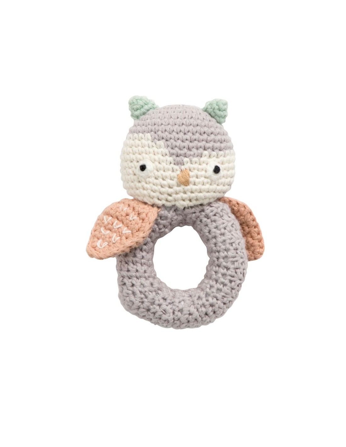 Sebra Hochet Crochet Blinky The Owl Gris Sebra Hochet Crochet Blinky The Owl Gris