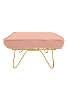 Honoré - Pouf Croisette Velours rose armature dorée