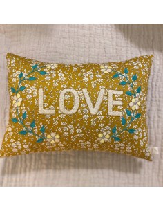 CSAO - Coussin "Love" moutarde