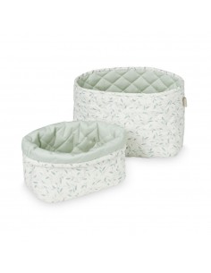 Cam Cam Copenhague - Ensemble de deux paniers de rangement - OCS - Green leaves