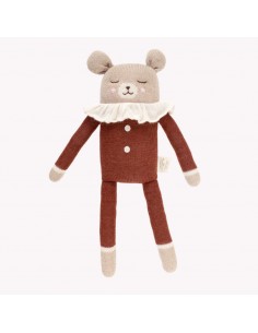 Main Sauvage - Grand doudou ours - pyjama sienne