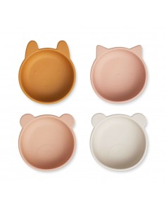 Liewood - Set de 4 bols en silicone Iggy - Pale tuscany multi mix