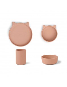 Liewood - Coffret repas Cyrus silicone junior set Dark Rose