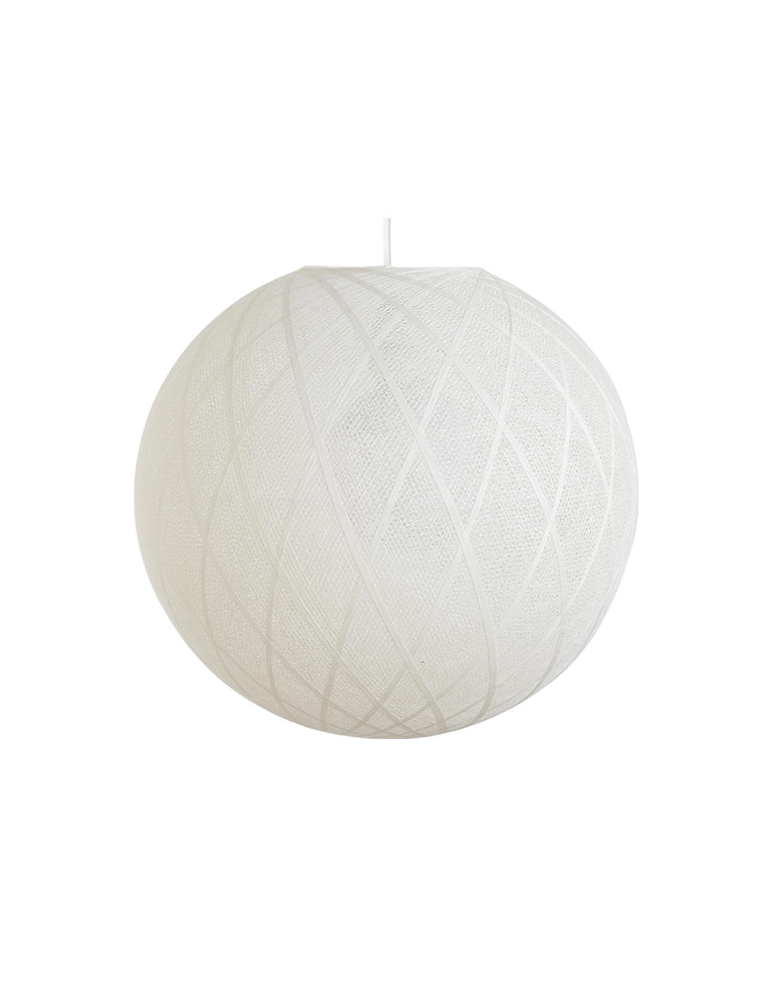 La case de Cousin Paul Globe Art déco ivoire + fil blanc gris clair