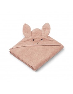 Liewood - Cape de Bain Albert hooded towel Rabbit dusty coral