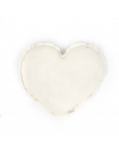 BabyShower - Coussin Coeur ivory powder