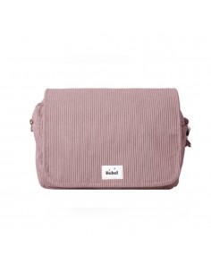 Bebel - Mini sac à langer "Velours" rose + attaches poussettes