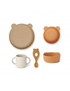 Liewood - Coffret repas en silicone Vivi Mr bear/oat multi mix