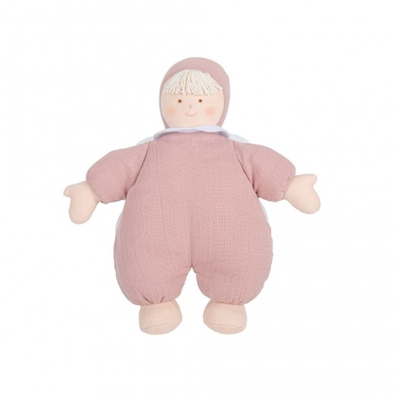 Trousselier - Ange Doudou Musical 24 Cm - Old Vieux Rose Organic Cotton