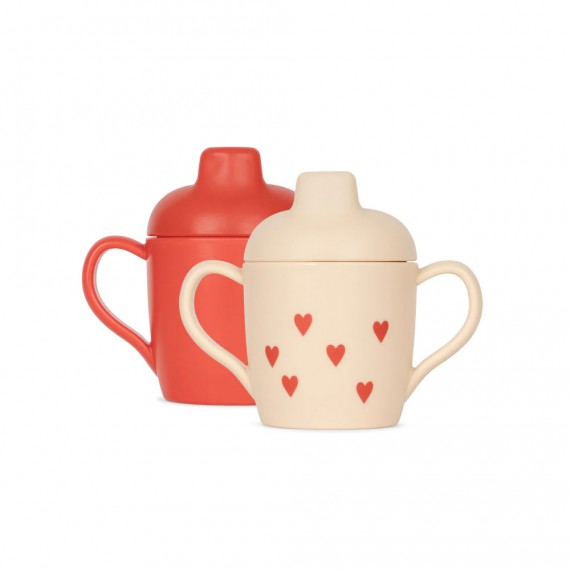 Konges Slojd - Lot de 2 Silicone Sippy Grand amour