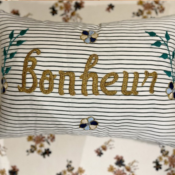 CSAO - Coussin "BONHEUR" en...