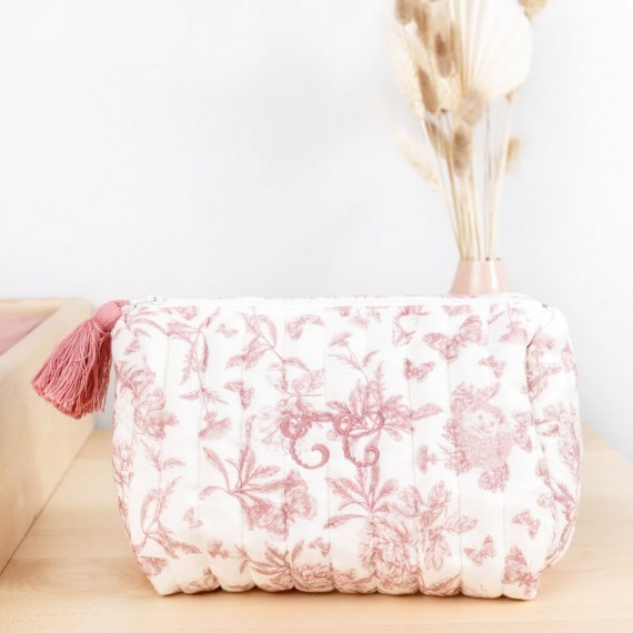 Tartine et Chocolat - Trousse de toilette - Toile de jouy rose